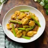 braised arrowhead root with pork
